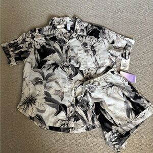 Stars Above Floral Pajama Set Medium